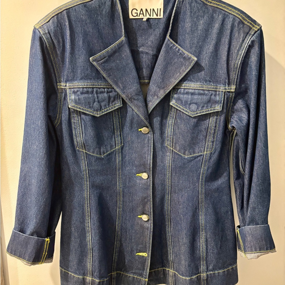 Ganni Dark Blue Denim Jacket